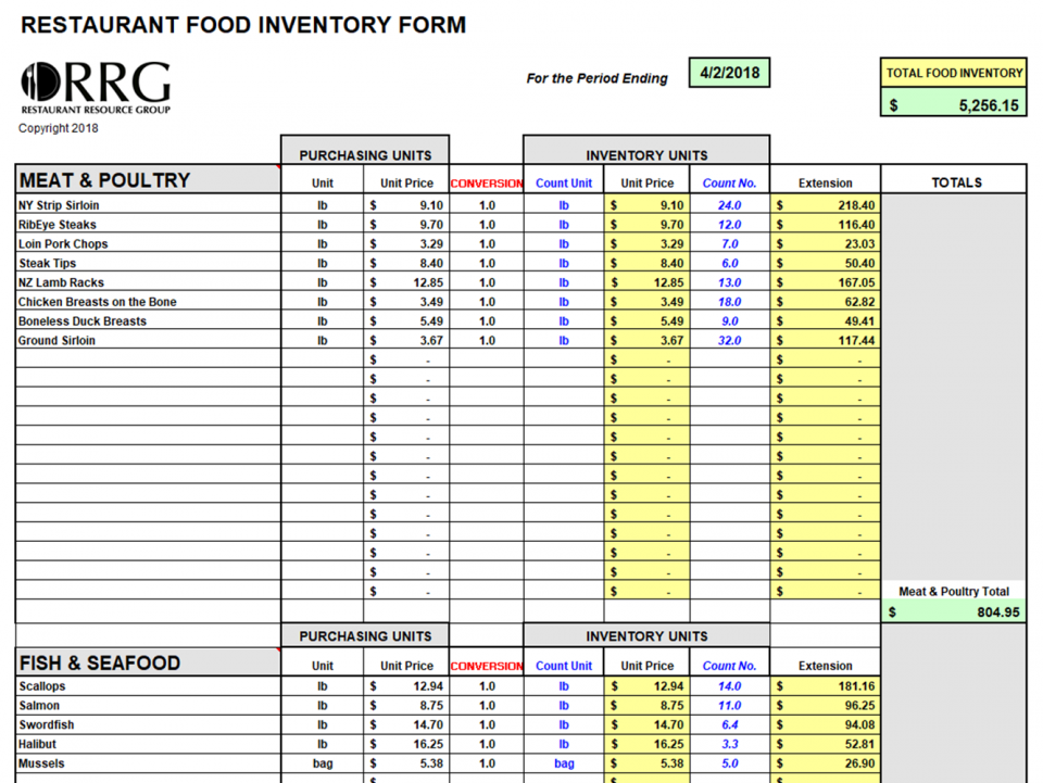 Sample Restaurant Chart Of Accounts