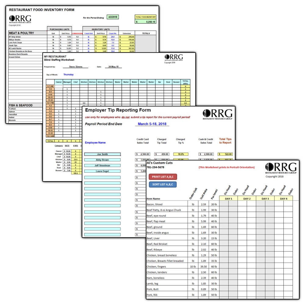 Restaurant Operations & Management Spreadsheet Library (22) Pertaining To Restaurant Menu Costing Template